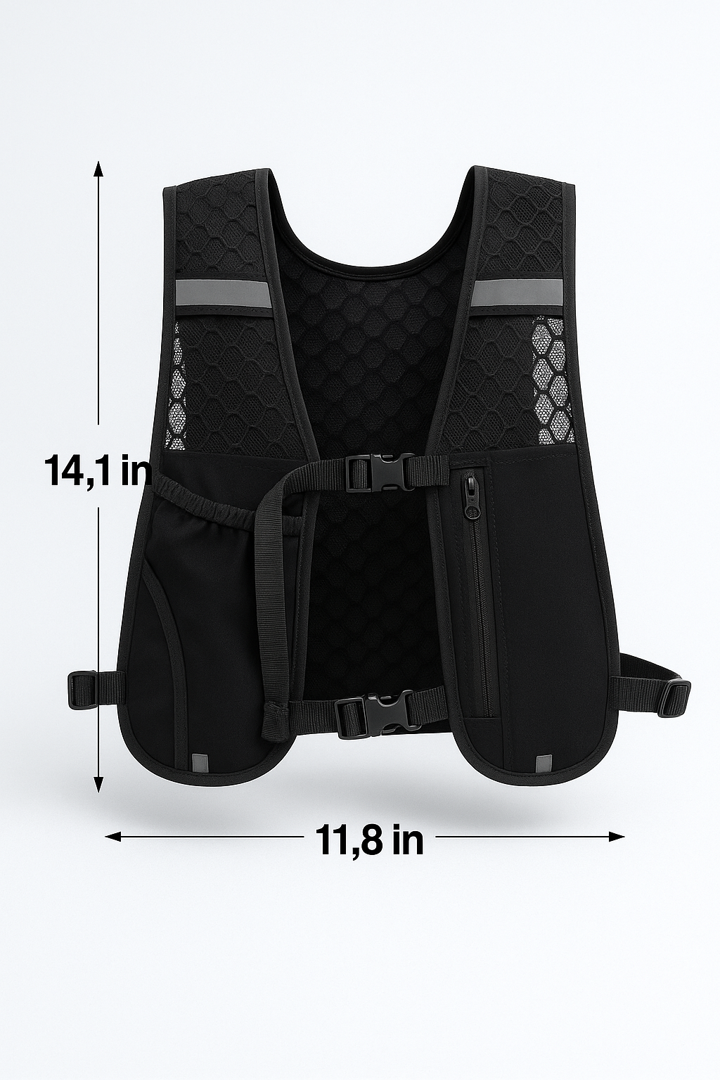 Running Vest Reflective Hydration Water Chest Pack Lightweight Running Water Bottle Storage Vest with Phone Holder Cycling Vest
