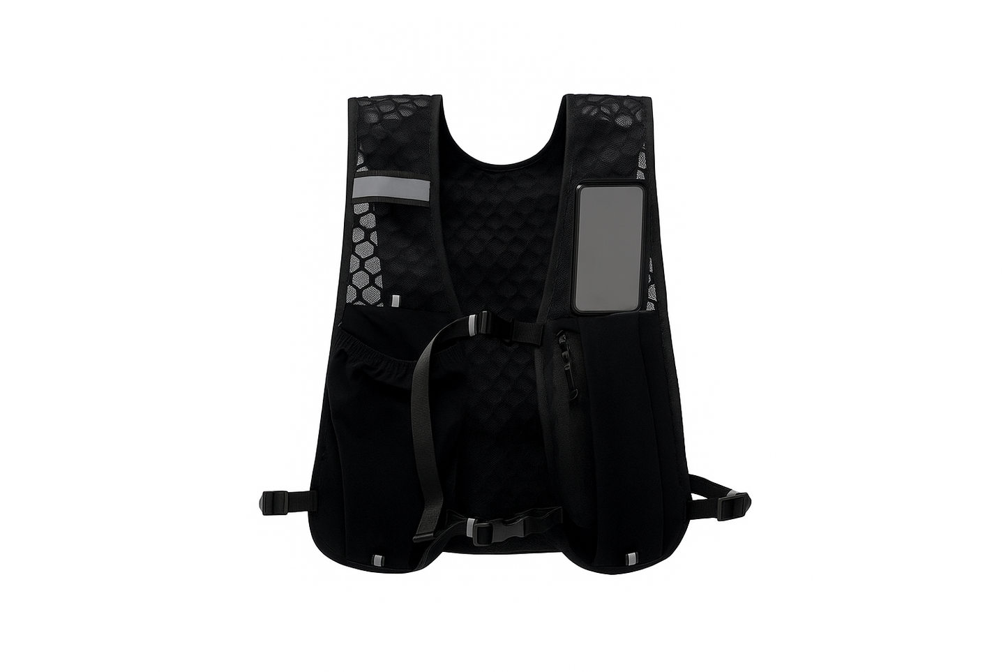 Running Vest Reflective Hydration Water Chest Pack Lightweight Running Water Bottle Storage Vest with Phone Holder Cycling Vest