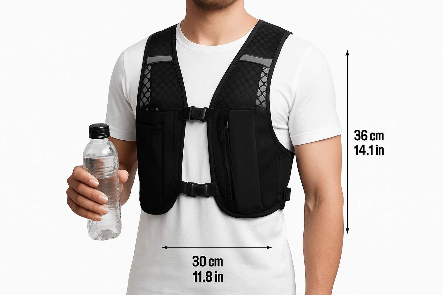 Running Vest Reflective Hydration Water Chest Pack Lightweight Running Water Bottle Storage Vest with Phone Holder Cycling Vest