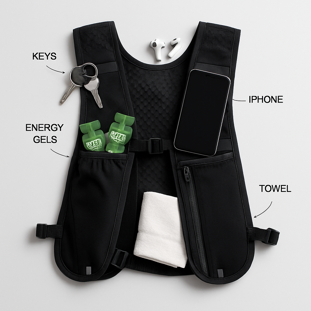 Running Vest Reflective Hydration Water Chest Pack Lightweight Running Water Bottle Storage Vest with Phone Holder Cycling Vest